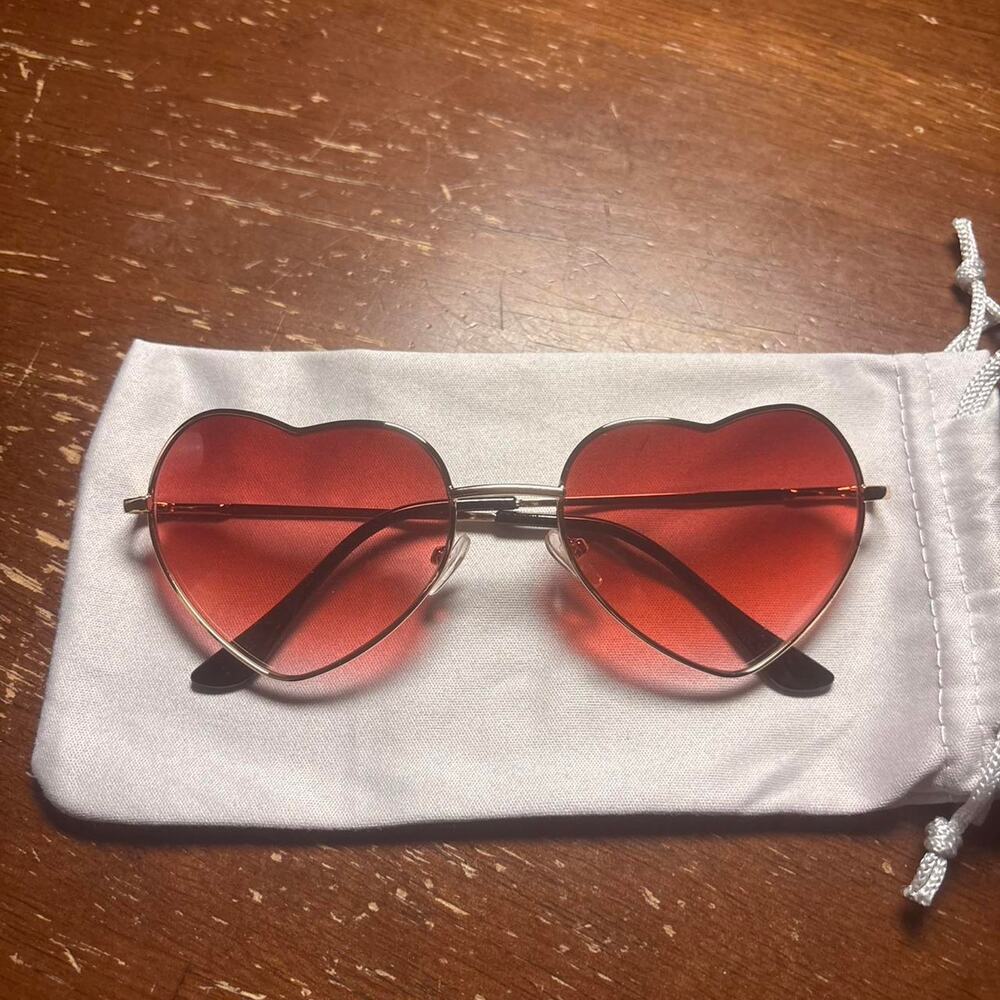 Pink heart shaped sunglasses kawaii comes
